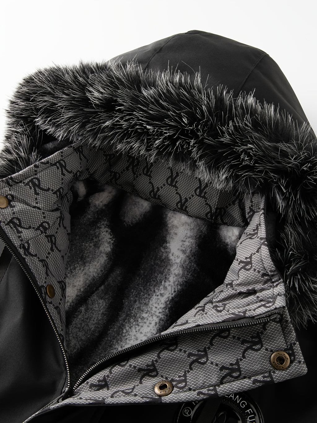 Winter Men's Jacket, Warm Hooded Style Over Jacket, Large Faux Fur Mid Length Jacket for Men, Casual Workwear with Multiple Pockets Jacket, Versatile Thick Jacket for Young and Middle-aged Outdoor Commuting - Black
