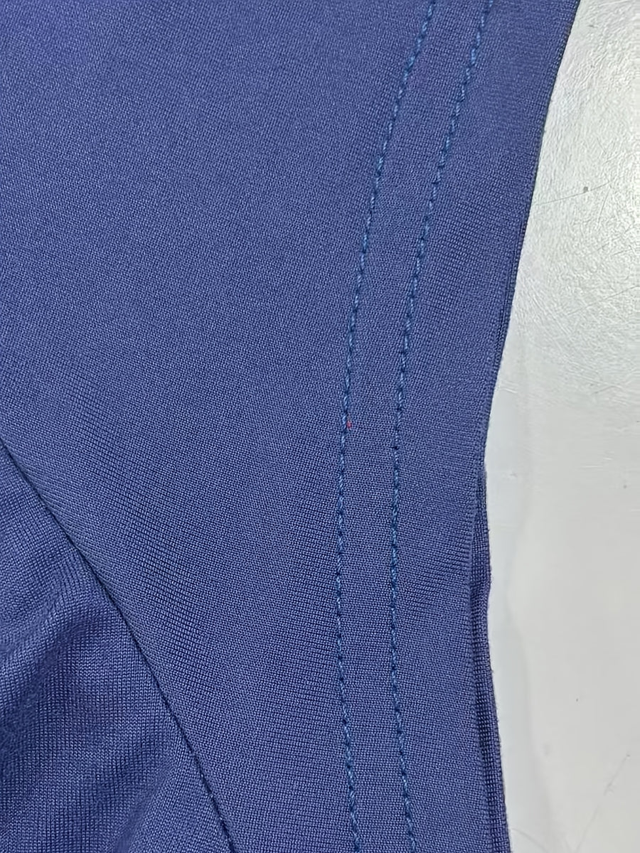 Summer: Regular Shoulder Slim-Fit Irregular T-Shirt with Ruched Curved Waistline for a Effect - Blue