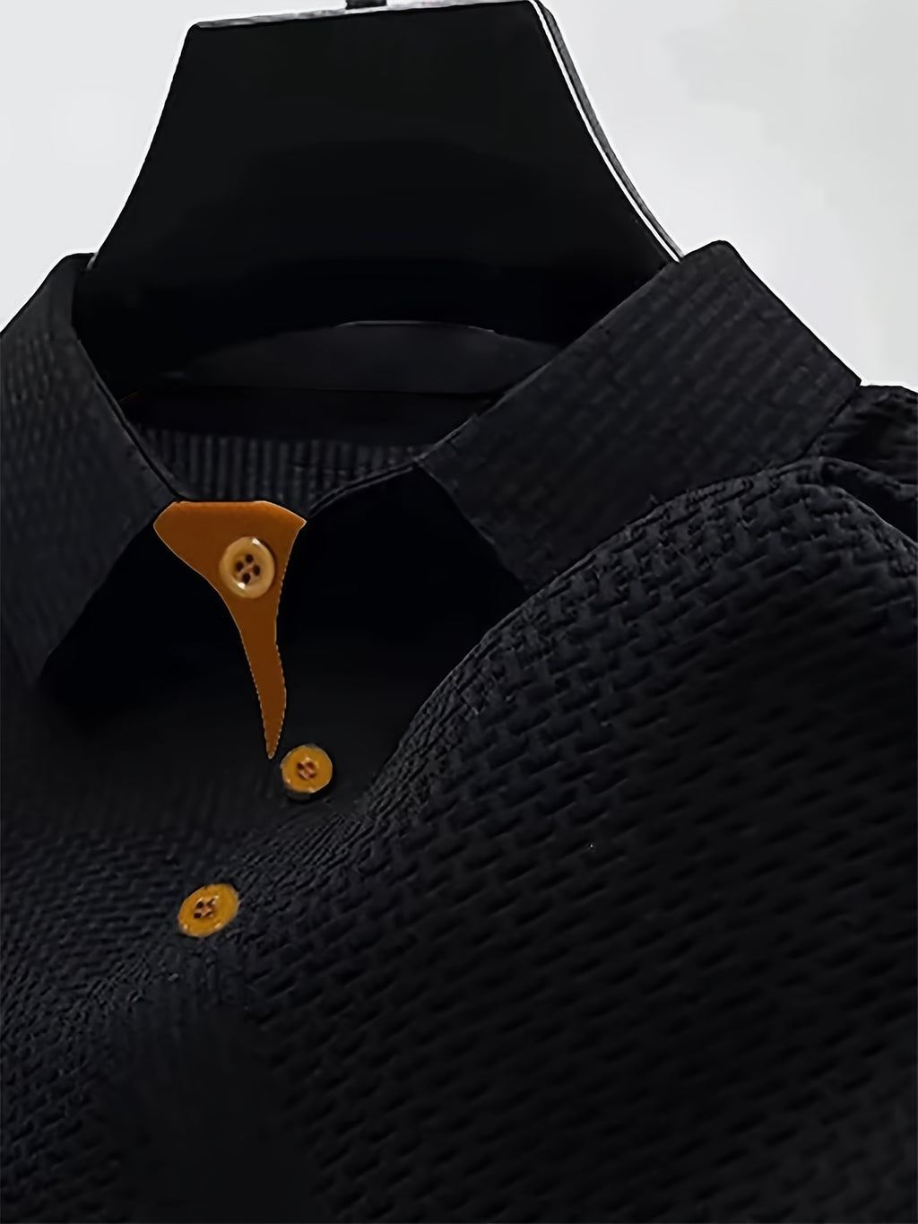 2026 Men's Summer Color-Block Polo Shirt, Available in Multiple Colors, Suitable for Home, Business, Office, and Golf - Black