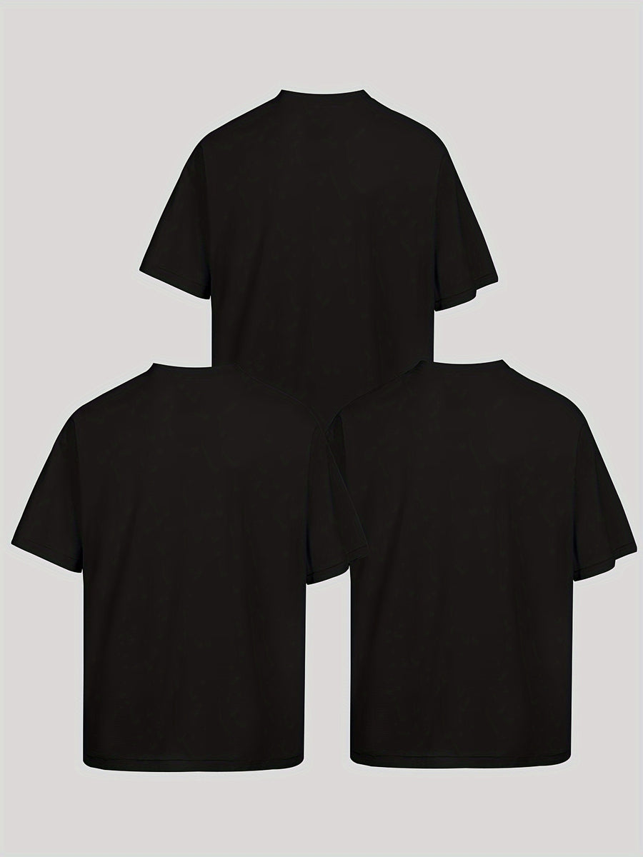 Unisex Trendy Letter Print Crew Neck T-Shirt, A Must-Have for Style Enthusiasts! Gradient FOCUS Design, Ultra Stylish & Streetwear-Inspired! Minimalist yet Versatile! - Black Black Black