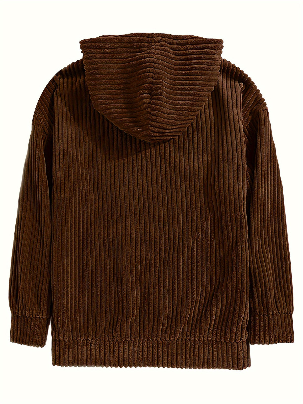 Men'S Hooded Sweatshirt - Loose Fit Pullover Hoodie, Long Sleeve Casual Sweater for Everyday & Formal Wear, Classic Hooded Sweatshirt for Men, Comfortable Clothing, Textured Fabric, Relaxed Fit Clothing - Dark Brown