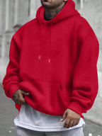 Men'S Casual Hooded Sweatshirt with Graphic - "It'S Not Over Until You Quit" Design, Thick Sportswear, Long Sleeve, Regular Fit, Ideal for Spring/Fall, Autumn Casual Wear|Casual Style Hoodie| Sweatshirt - Red
