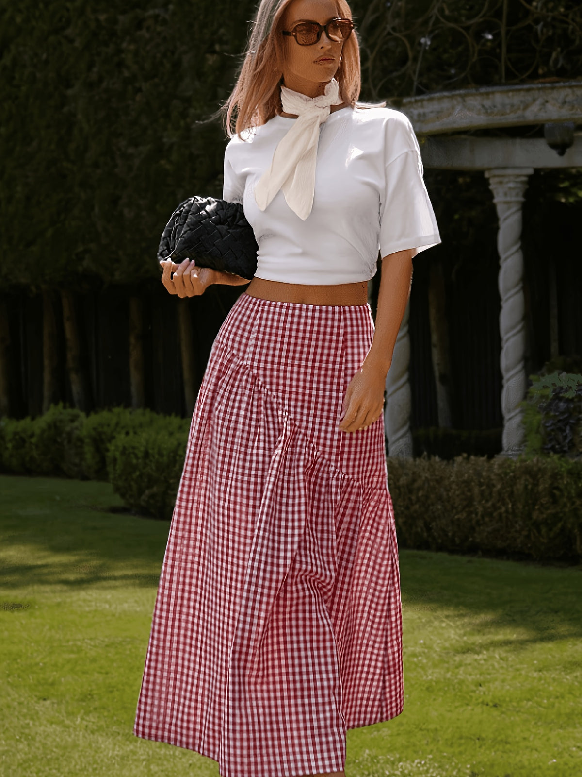 Women'S Checkered Printed Mini Skirt - Multicolor