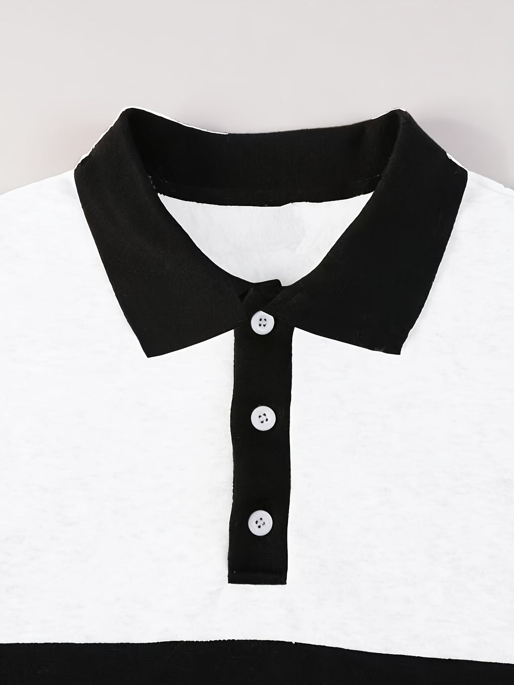 Men'S Casual POLO Shirt with Color Block Design | Button Collar, Loose Fit, Machine Washable, Ideal for Leisure and Gifts - White