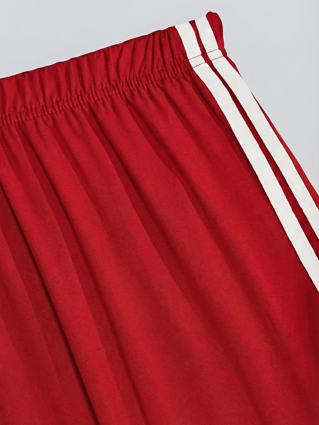 Women'S Elegant Suit, Loose Straight Leg, Side Contrast Stripes, Personalized Triangle Pattern Print, European And American Style Style, Elastic Waist, Straight Leg Wide Leg Long Pants, Paired with a Tight Short Suspender Vest - Red