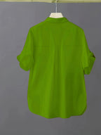 Fashionable Short-Sleeved Shirt - Grass Green