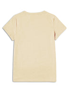 Printed Design Casual Crew Neck T-Shirt, Spring/Summer Fashion Women's T-Shirt [Printed Design – Not Textured] - Apricot