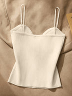 Women's Metal-Embellished Body-Hugging Top ZLLZ - White