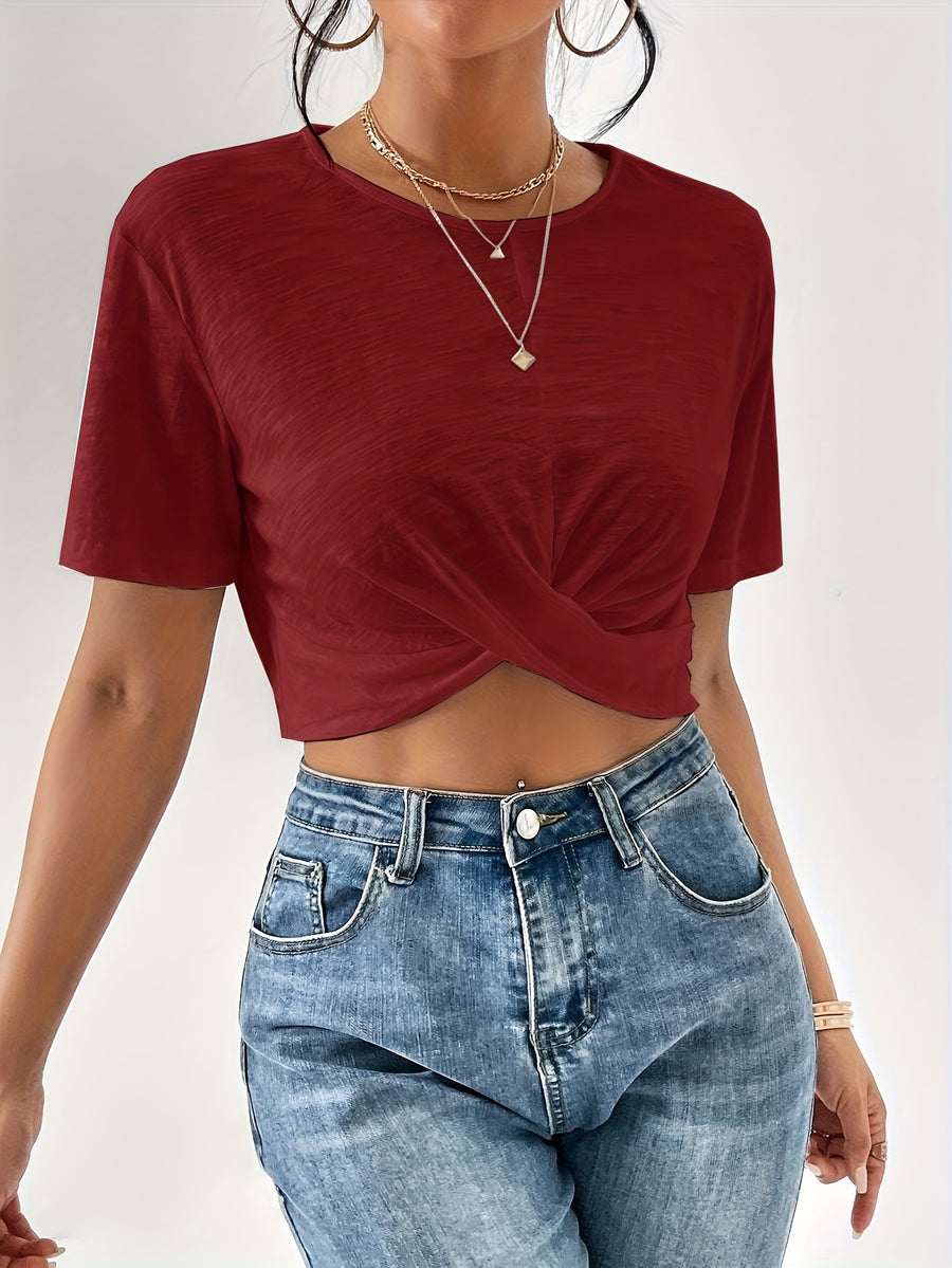 Women'S Fashion Short Sleeve T-Shirt - Red