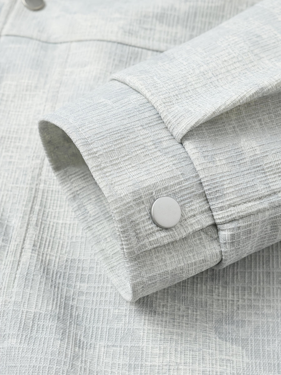 Men'S Lightweight Casual Jacket with Button-Front Closure - Lapel Design, Light Business Style Distressed Fashion Coat, Elegant Outerwear, 100% Polyester - Non-Shrinkable Fabric, Easy Care Material, Machine Washable, Office Appropriate - Beige gray