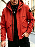 [Qiaoximei OBM] - Suitable for Work Scenarios, Practical Men'S Outdoor Jacket, Durable And Tear-Resistant Fabric, Ideal for Mountaineering, Cycling, Hiking, Camping, Travel, And Daily City Commute, Perfect Gift for Men in Autumn - Red