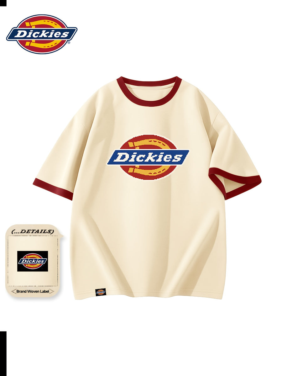 Pear Sheng Dickies International Brand Fashion Short Sleeve [Dickies] Men'S Color-Block Collar Short Sleeve T-Shirt 26 Summer New Loose Large Size Heavyweight Pure Short Sleeve Men'S T-Shirt - Asami