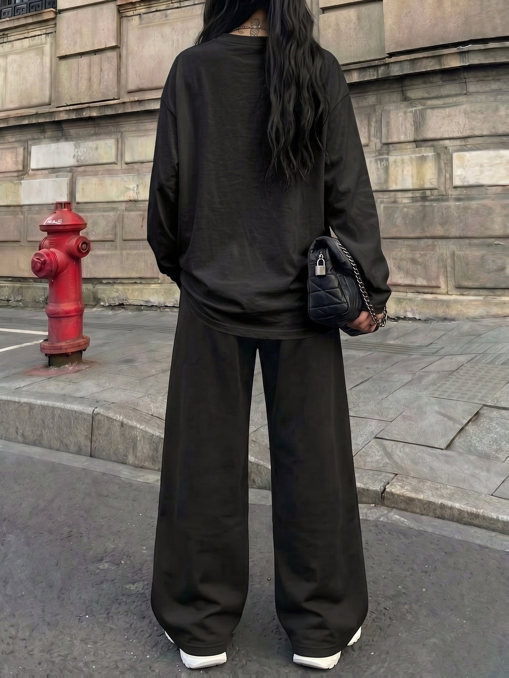 Trendy Brooklyn Black Golden 07 Sports Digital Print 2pcs Set Women'S Casual Street Long Sleeve And Long Pants Suit, Suitable for Street Hot, American Jersey Sports Street Fashion - Black+black
