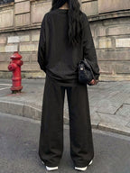 Trendy Brooklyn Black Golden 07 Sports Digital Print 2pcs Set Women'S Casual Street Long Sleeve And Long Pants Suit, Suitable for Street Hot, American Jersey Sports Street Fashion - Black+black