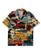 Printed Shirt, Floral Pattern, Vintage Style, Street Hip-hop, Classic Vintage, Graffiti Style, Vacation Shirt, Minimalist Fashion, Artistic Design, Daily Wear, Casual Vacation Shirt, Short Sleeve, Hawaiian Attire - Multicolor