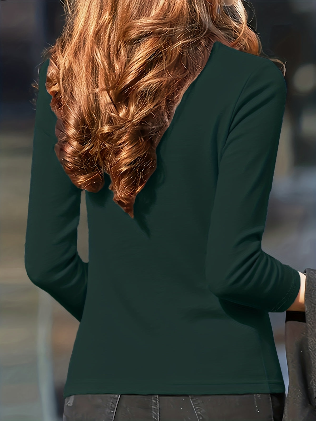 Elegant Fashionable Women'S Top | Solid Color, Regular Length, Suitable For Spring/Summer - Dark Green