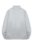 HOONIGAN Men's Printed Half-Zip Fashion Waffle Knit Texture Autumn/Winter Simple Casual Versatile Sporty POLO Shirt Sweatshirt, New Autumn/Winter Long-Sleeve Lapel Top, Comfortable and Breathable Fabric, Valentine's Day Gift, Preferred Birthday Gift - Grey