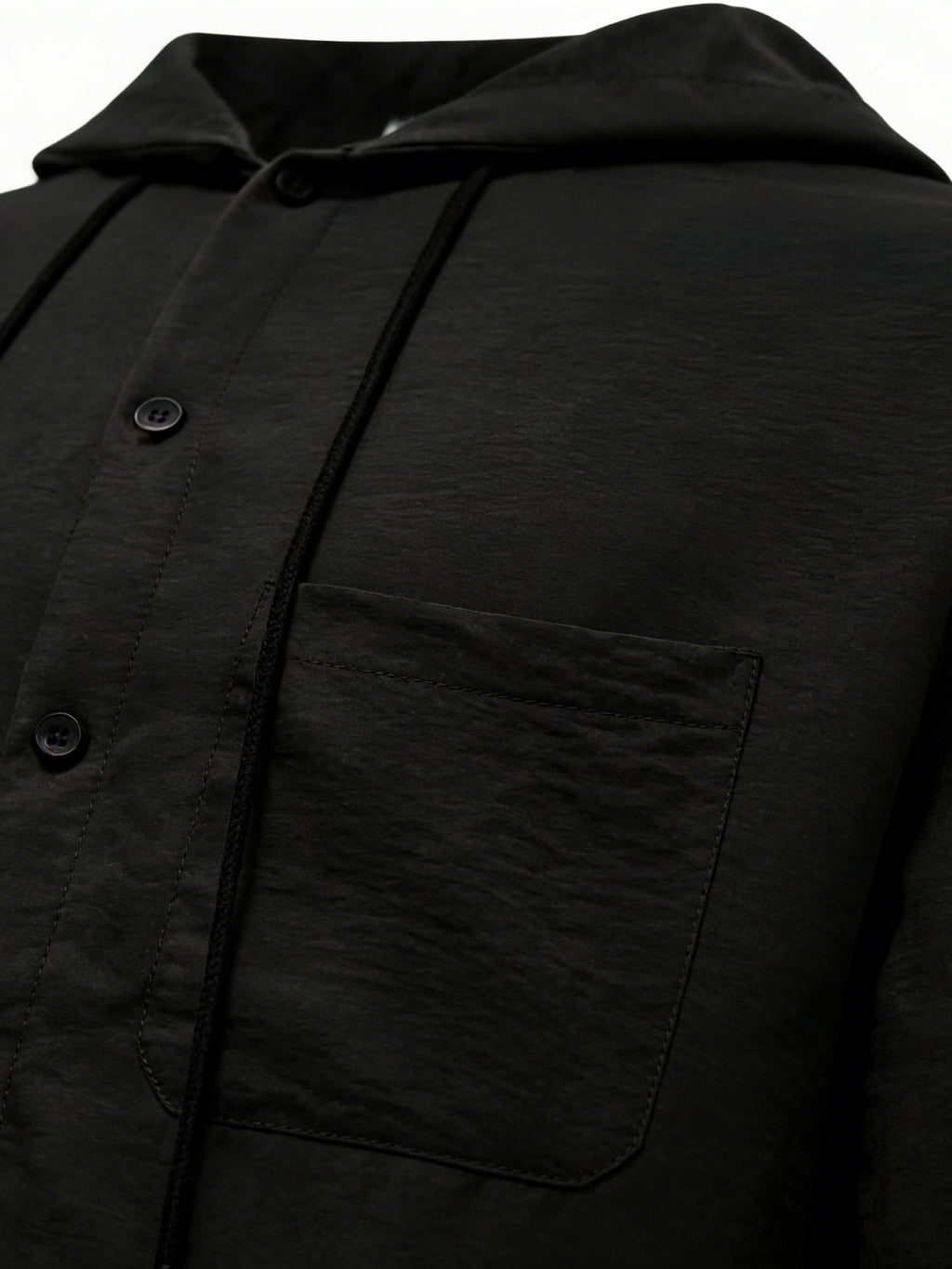 2026 European Style New Men'S Classic Versatile Comfortable Daily Office Commute Date Fashion Trendy Outdoor Sports Outing Travel Versatile Comfortable Hooded Shirt - Black