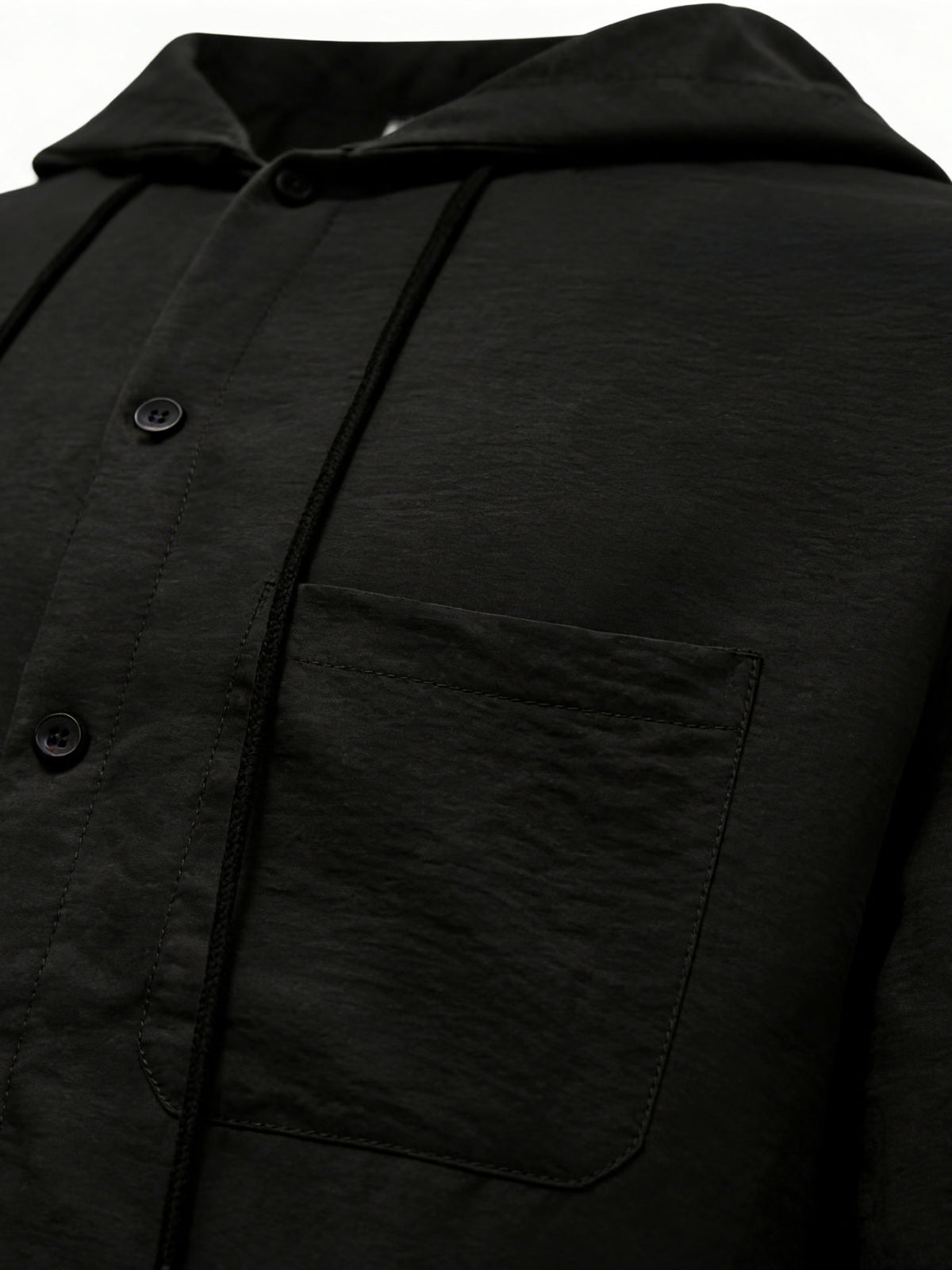 2026 European Style New Men'S Classic Versatile Comfortable Daily Office Commute Date Fashion Trendy Outdoor Sports Outing Travel Versatile Comfortable Hooded Shirt - Black