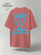 Summer Pure Cotton FidoDido Casual Doodle Graffiti Style Print Men's Short-Sleeve T-Shirt, Moisture-Wicking and Sweat-Absorbent, Comfortable for Casual Wear, Street Style, Outdoor Sports, and Fitness - Watermelon Red