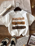 Women's Casual Y Crew Neck T-Shirt with Inspirational Letter Print and Color Block Design - Spring/Summer Breathable White Top, Machine Washable, Women's Short Sleeve Shirt, Positive Message Graphic - White
