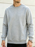 Men's Spring/Autumn Fashion Crew Neck Sweatshirt - Knitted Long Sleeve, Casual Sportswear Top, Studio Single Piece T-Shirt, Cotton Blend Knit with Slight Stretch Fabric, Pullover, New Men's Apparel Gift - Grey