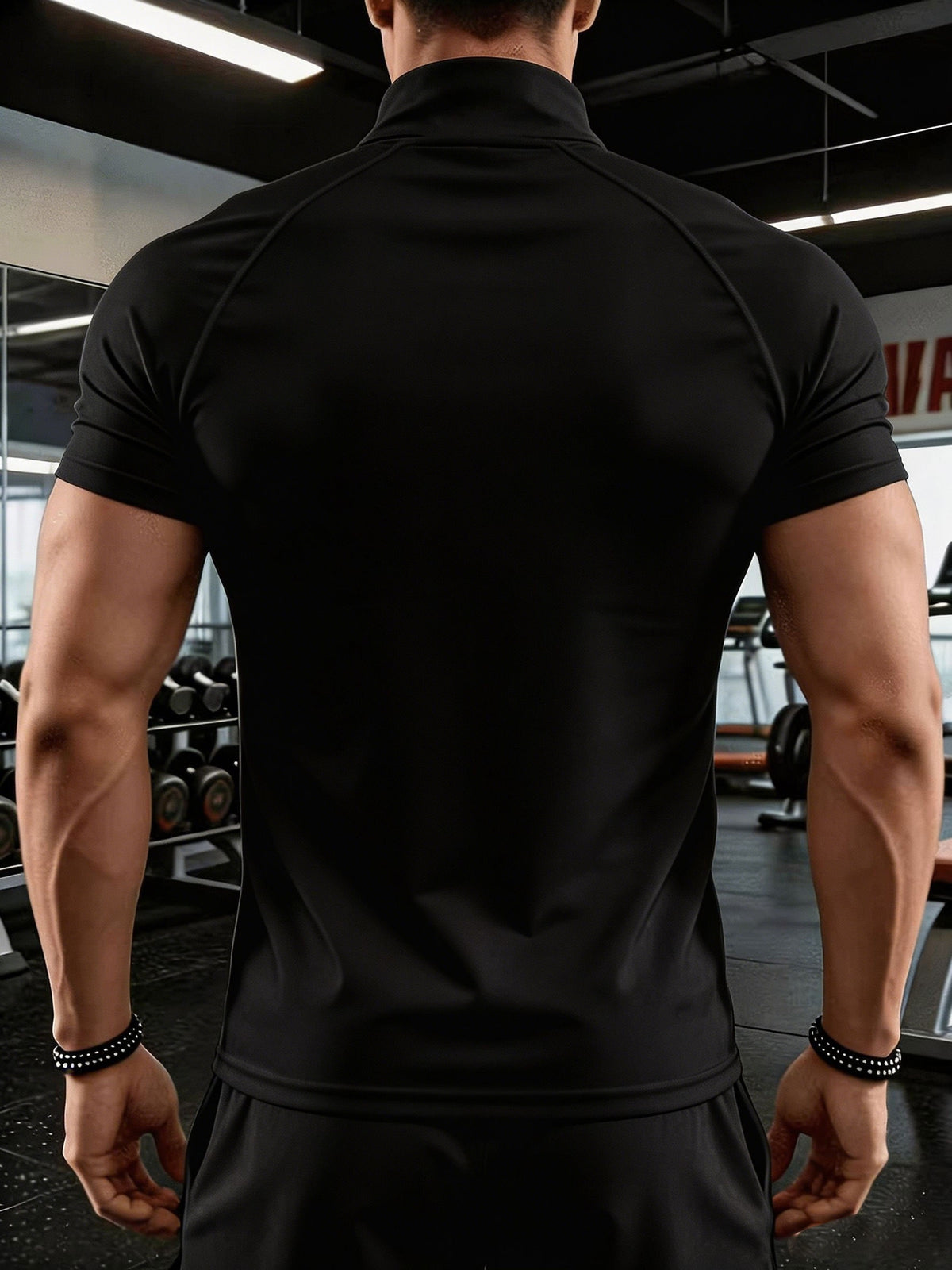 Men's Summer Basic 2pcs Short Sleeve Shirts with Skin-Friendly Fabric and Simple Small Print Design - White + Black 1
