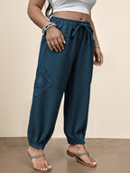 Fashionable Plus-Size Women'S Loose Pants with a Faux Drawstring, Suitable for Commuting, Vacations, Parties, And Sports, Featuring Pockets, Ideal for Everyday Wear - Dark Blue