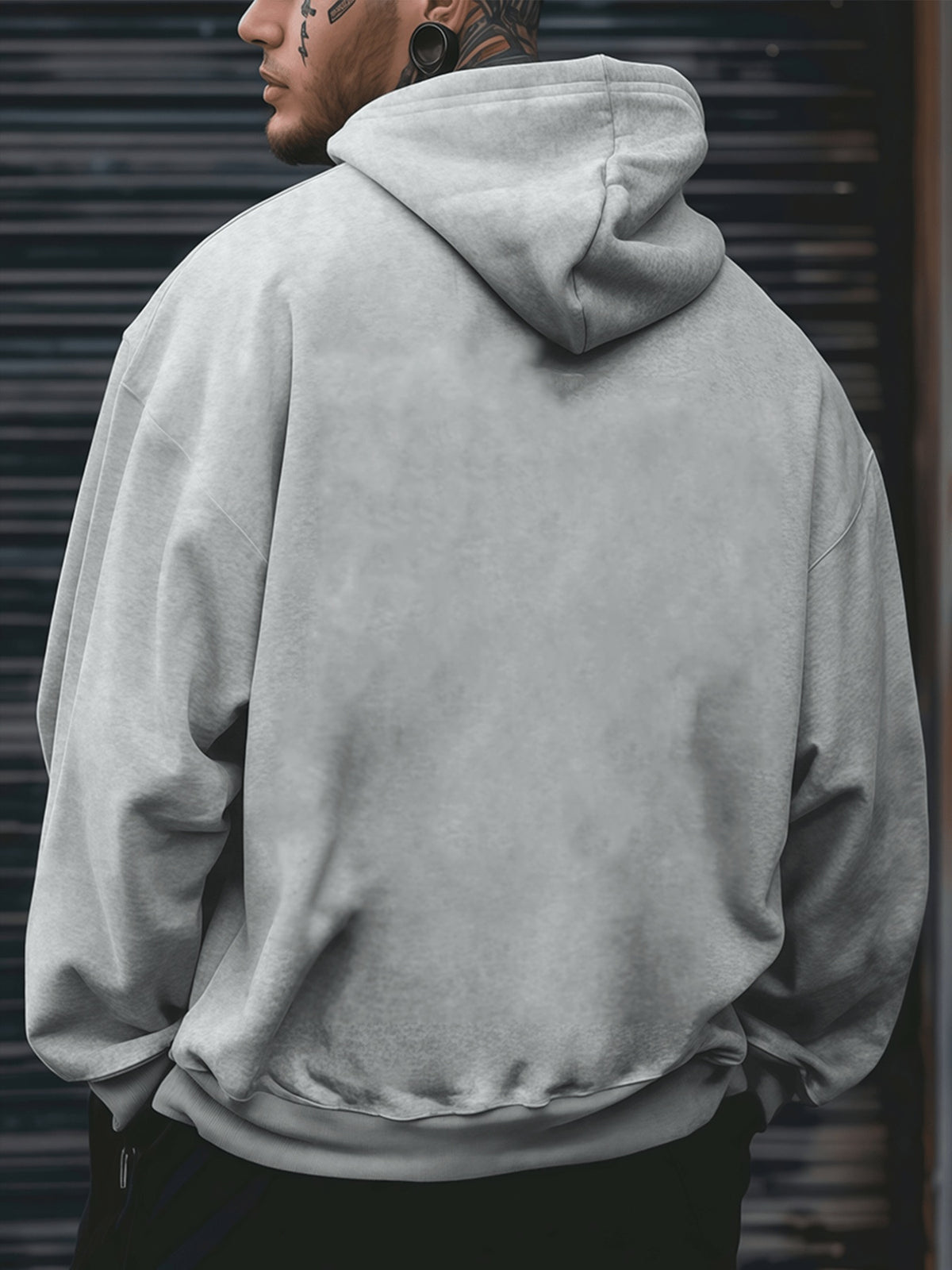 Solid Color Men'S Athletic Hooded Sweatshirt - Regular Fit with Front Kangaroo Pocket, Machine Washable, Casual And Sporty Style, Comfortable for Daily Wear - Casual Long Sleeve with Hood - Grey
