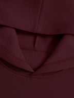 D92-1pc Loose Hoodie, Fashionable Versatile Bow Pattern Printed Hoodie, Spring And Autumn, Women'S Size L14802 - Deep Red