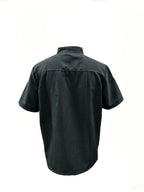 Men'S Summer Short-Sleeve Chef Uniform, Men'S Shirts, Jackets with Pockets, Polyester Fiber Material, Suitable for Hotel Kitchen Dessert Shops, Men'S Gifts - Dark Gray