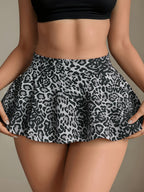 New Summer Sexy Leopard Print Skirt, Hot Mini Skirt - Grey