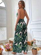 XC9078 Tie-Waist Jumpsuit - Green