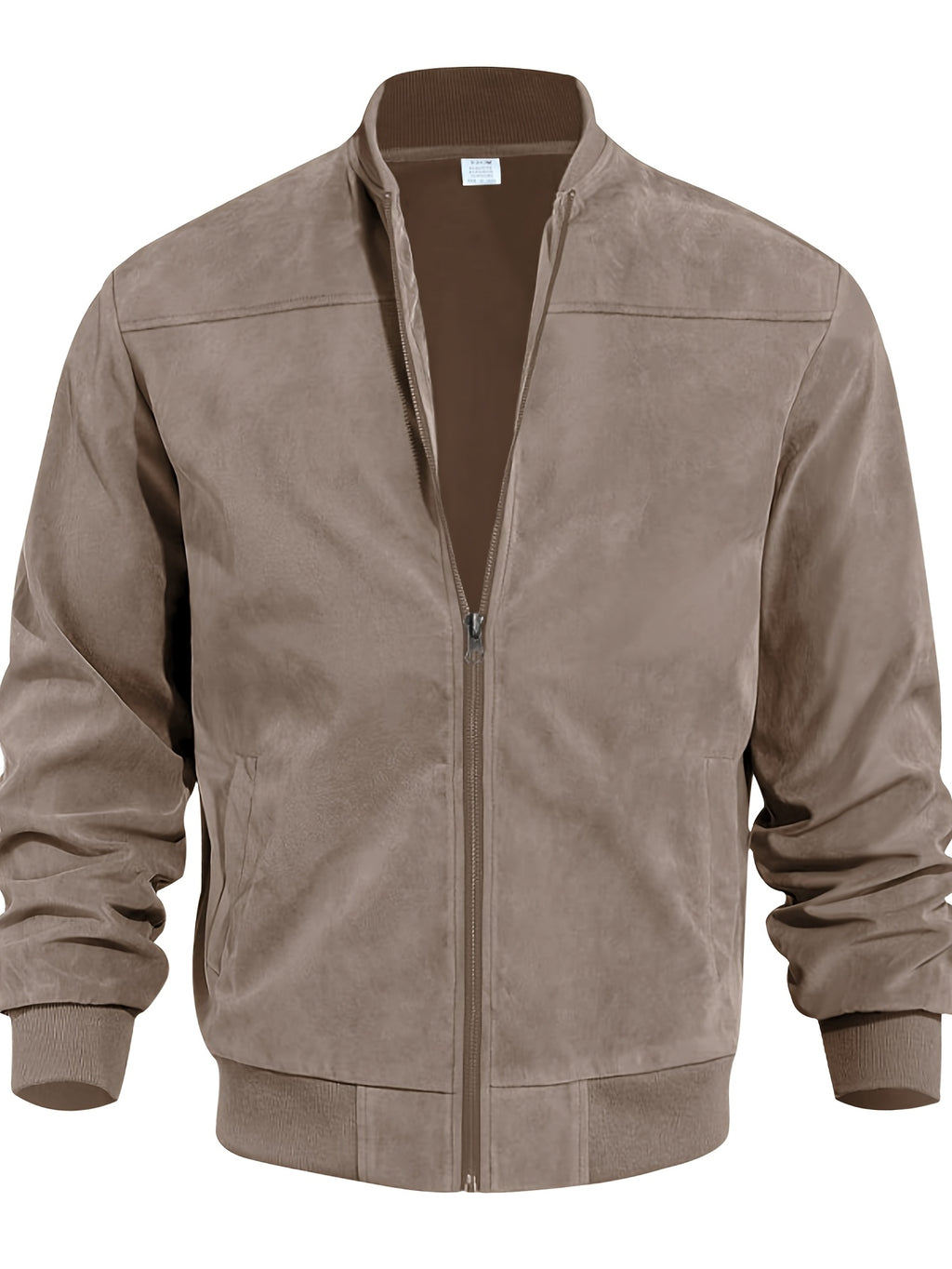 Whale Crossing OBM Early Autumn New Outdoor Men's Stand Collar Zipper Jacket - Khaki