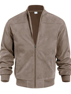 Whale Crossing OBM Early Autumn New Outdoor Men's Stand Collar Zipper Jacket - Khaki