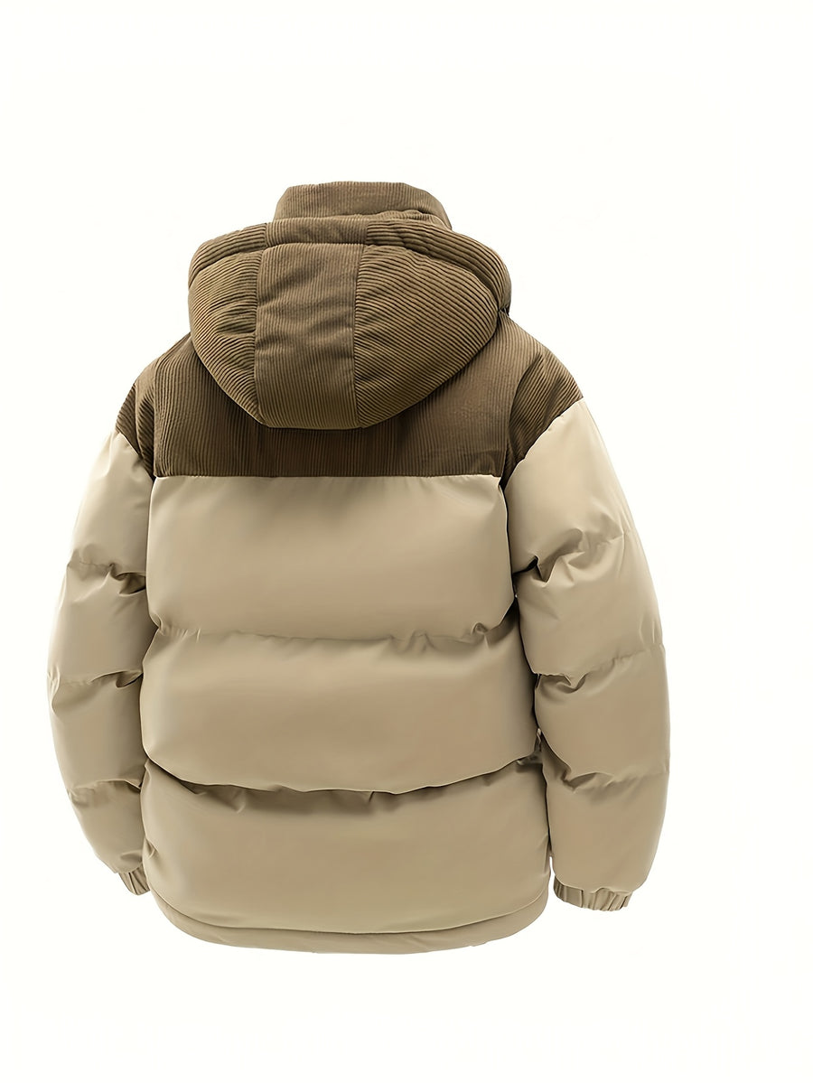 Men'S Casual Fashion Outdoor Printed Faux Jacket Winter Clothes for Men - Khaki