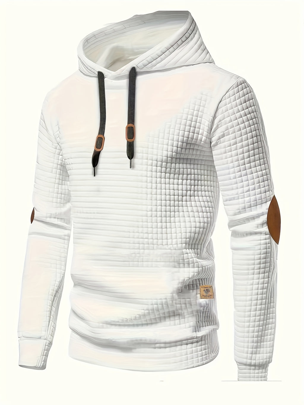 Pddzhaojun Small Checkered Three-Dimensional Hooded Sweatshirt, Autumn Essentials - White
