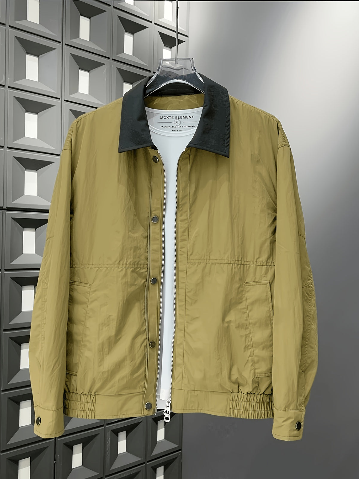 New Spring Arrival: Rugged and Handsome Short Jacket for Men, Casual and Versatile Stand Collar Outerwear - Grey