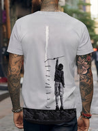 [Printed Design – Not Textured] Luxurious and Practical Men's Creative T-shirt with a Unique Rock Climbing Pattern Design—the Top Choice for Casual Wear, an Ideal Gift for Trendy Men Who Pursue Comfortable Fashion and Eye-catching Artistic Patterns - Mixed colors