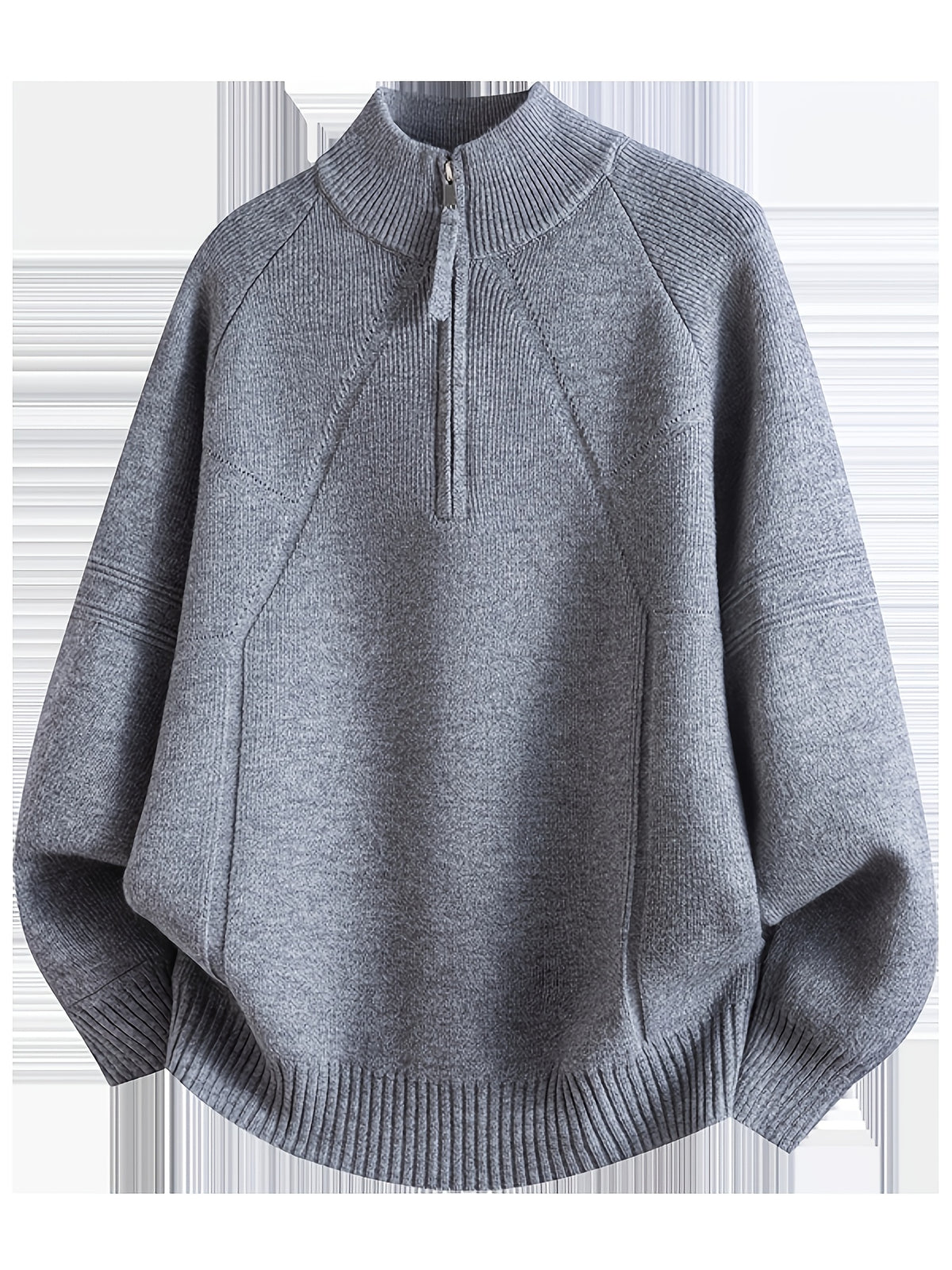 Men's Autumn/Winter Half-Zip Stand Collar Sweatshirt, Stylish and Versatile for a Well-Put- Together Look - Dark Gray