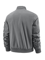 Outdoor Casual Loose Top Stand Collar Men'S Spring Autumn Men'S American 3D Pocket Flight Jacket Baseball Uniform Work Jacket Men - Grey
