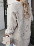 2025 New Women's Cardigan Sweater Coat, Long Sleeve Loose Casual Top for Autumn and Winter - Khaki