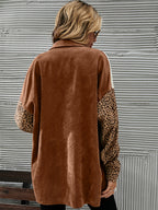Women'S Leopard Print Tricolor Contrast Casual Jacket, Suitable for Work Commute And Daily Casual Wear, Spring Autumn Winter Style - Mixed colors