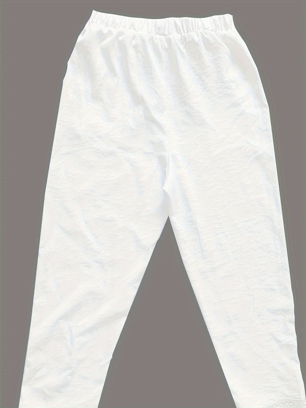 Fashion Trendy Women'S Lace Cutout Casual Pants - White