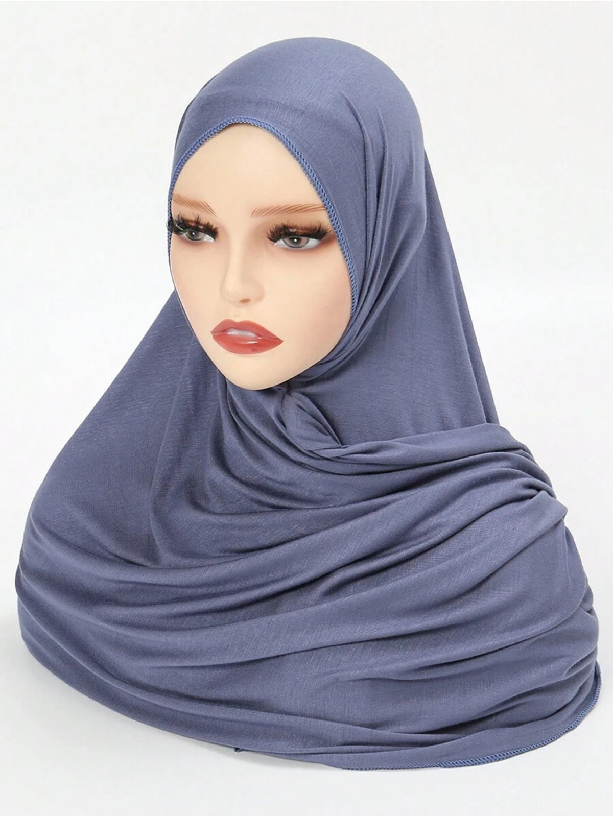 Women'S Jersey Headscarf - Soft, Breathable, And Secure Fit; a Modest Wrap Suitable for Daily Wear, Commuting, Wind, And Shielding - Sky Blue
