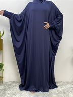 1pc Elegant And Fashionable Hooded One-Piece Abaya Été Abaya Femme Women Abaya Muslim Dress Robe Été Abaya Femme Prayer Jilbab - Navy Color