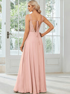 Elegant and Fashionable Party Dress, Long Evening Gown for Family Gatherings and Birthdays, Formal Evening Attire, Bridesmaid Performance Dress, Ball Gown, Exclusive for Award Ceremonies, Holiday Date Set, Mother's Wedding Dress - Pink