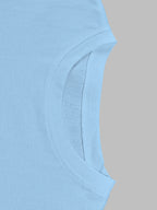 Summer Elegant Women's Pure Short-sleeve Dress, Y Casual Style, Clover Stripe Print Short-sleeve Top. 100% Round-neck Short-sleeve T-shirt, Machine Washable, Comfortable and Versatile. Breathable, Skin-friendly, Easy to Care for, Soft and Smooth. - Light Blue
