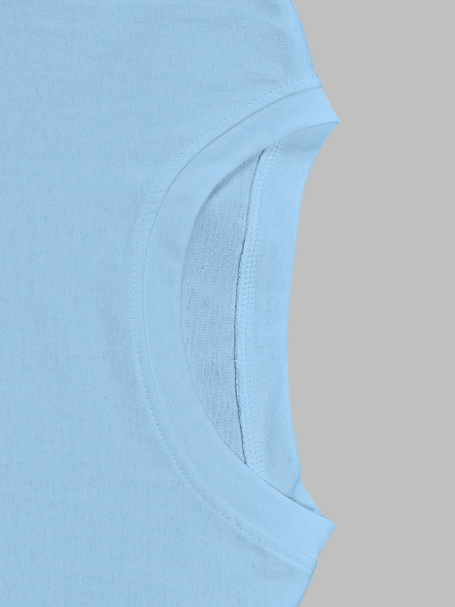 Summer Elegant Women's Pure Short-sleeve Dress, Y Casual Style, Clover Stripe Print Short-sleeve Top. 100% Round-neck Short-sleeve T-shirt, Machine Washable, Comfortable and Versatile. Breathable, Skin-friendly, Easy to Care for, Soft and Smooth. - Light Blue