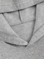 2pcs Women's Spring, Autumn, and Winter -Lined Casual Elegant Winter Set, Daily Fashion Outfit Set with a Relaxed and Premium Texture, Simple -Lined Hooded Sweatshirt + Loose -Lined Thick Wide-Leg Pants Set - Gray Set